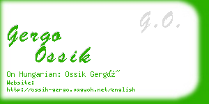 gergo ossik business card